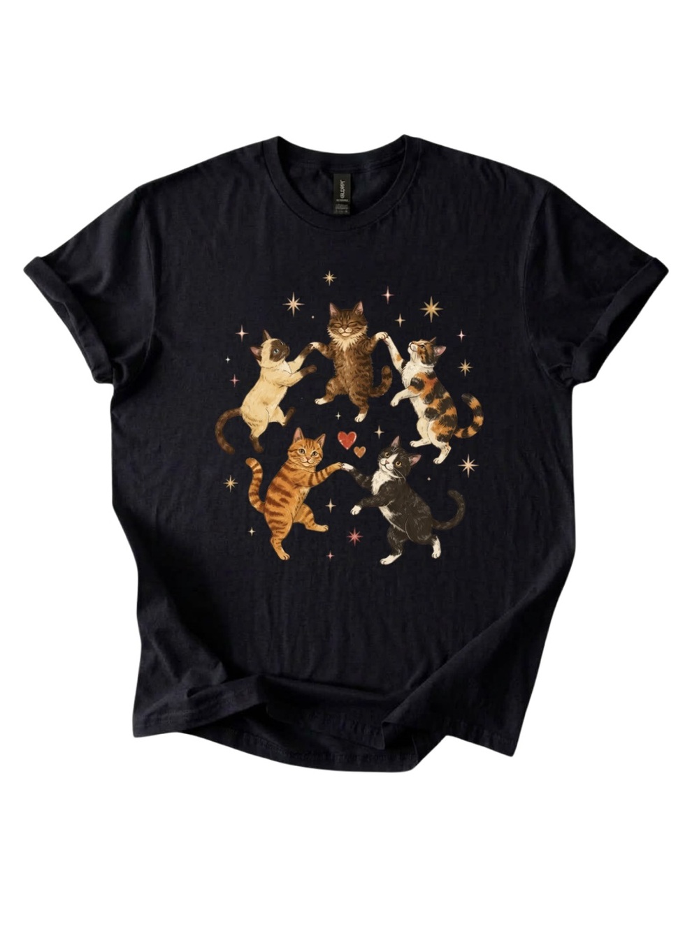 Gildan Cat Dance Graphic Tee - Black